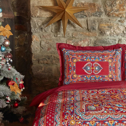 Karaca Home Mihver Pano %100 Katoen Tweepersoons Dekbedovertrek Rood