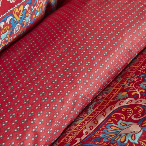 Karaca Home Mihver Pano %100 Katoen Tweepersoons Dekbedovertrek Rood