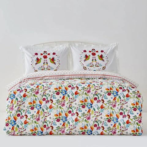 Karaca Parlin 100% Turkish Cotton Duvet Cover Set, Double, Fuchsia