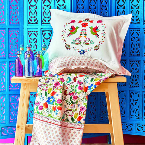 Karaca Parlin 100% Turkish Cotton Duvet Cover Set, Double, Fuchsia