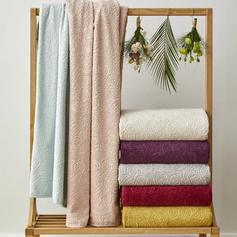 Karaca Home Scala Beige Single Embossed Blanket
 