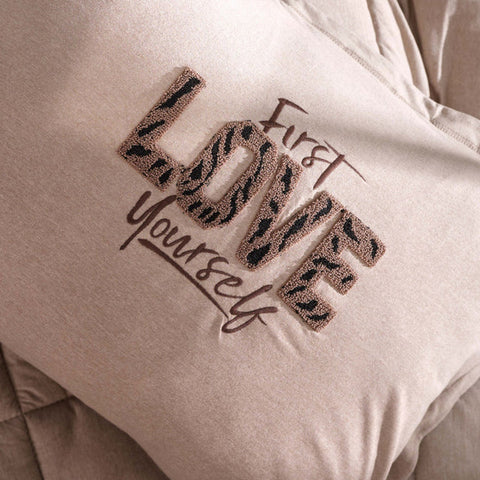 Karaca Home Motto Éénpersoonsbed Cotton Comfort Set / Slaapset Beige