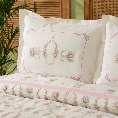 Karaca Home Alfia Pudra Katoen Eenpersoons Dekbedovertrek Set