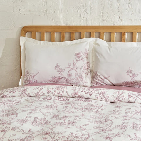 Karaca Home Reese 100% Katoenen Dubbele Dekenset Poederroze