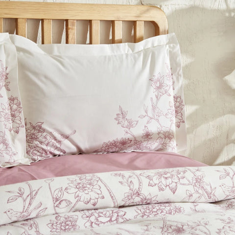 Karaca Home Reese 100% Katoenen Dubbele Dekenset Poederroze