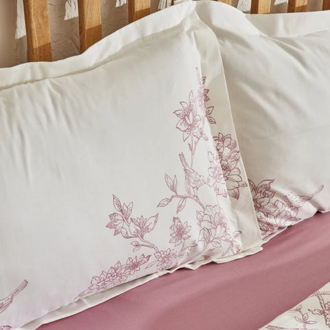 Karaca Home Reese 100% Katoenen Dubbele Dekenset Poederroze