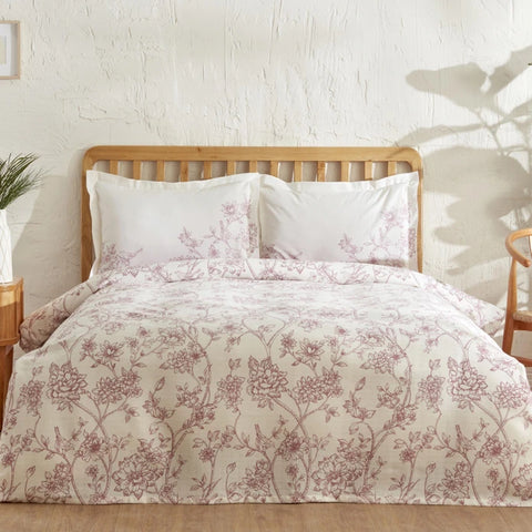 Karaca Home Reese 100% Cotton Double Bed Throw Set Powder Pink
 