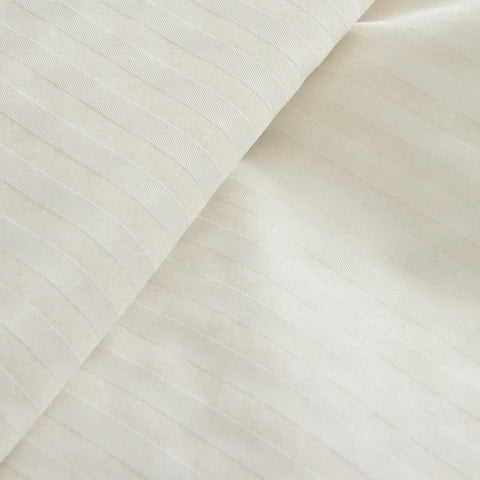 Karaca Home Josef Ecru Gestreept Satijn Eenpersoons Dekbedovertrek Set