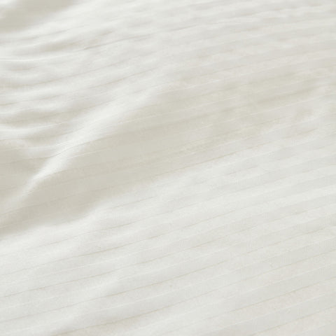 Karaca Home Josef Ecru Gestreept Satijn Eenpersoons Dekbedovertrek Set