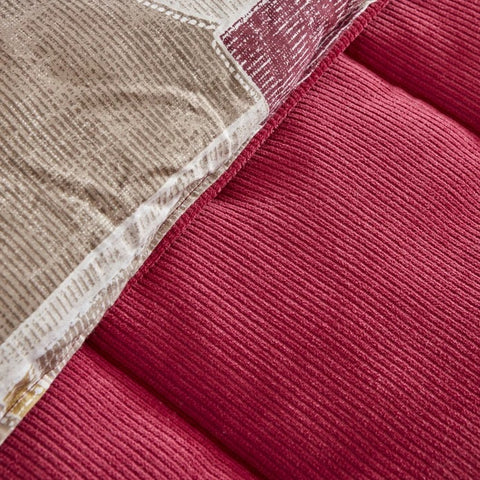 Karaca Home Lydia Tweepersoons Stripe Comfort Set/Slaapset Bordeaux