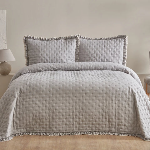 Karaca Home Viona Tweepersoons Bedsprei Set Grijs