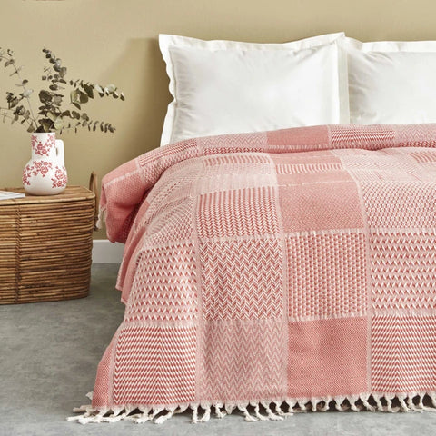 Karaca Home Luna Tweepersoons Plaid Roze