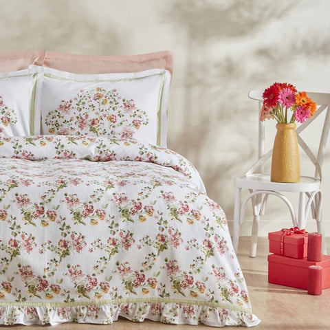 Karaca Home Emilie 100% Katoenen Double Dekbed Set Roze