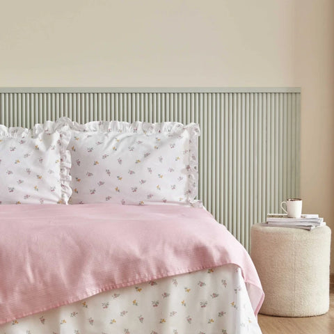 Karaca Home Lidya 100% Katoen Tweepersoons Beddeken Set - Poeder