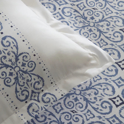 Karaca Marino 100% Turkish Cotton Duvet Cover Set, Double, Blue