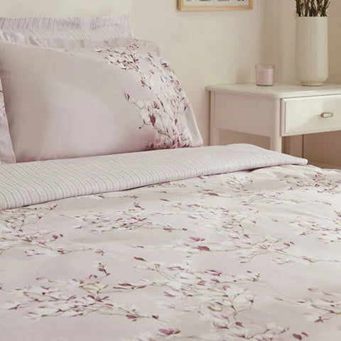 Karaca Pesla 100% Cotton Satin Duvet Cover Set, Double, Pink