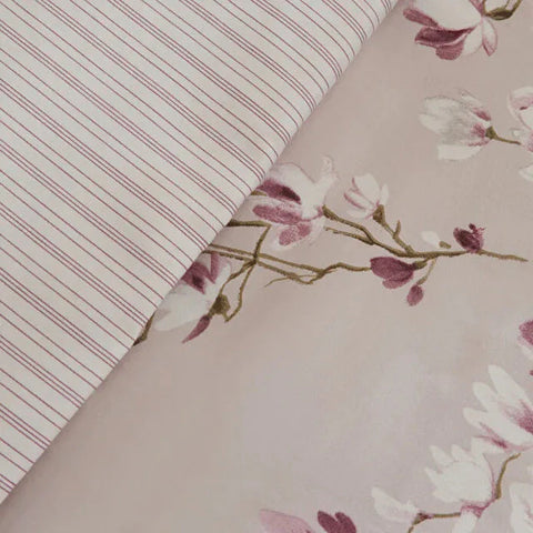 Karaca Pesla 100% Cotton Satin Duvet Cover Set, Double, Pink