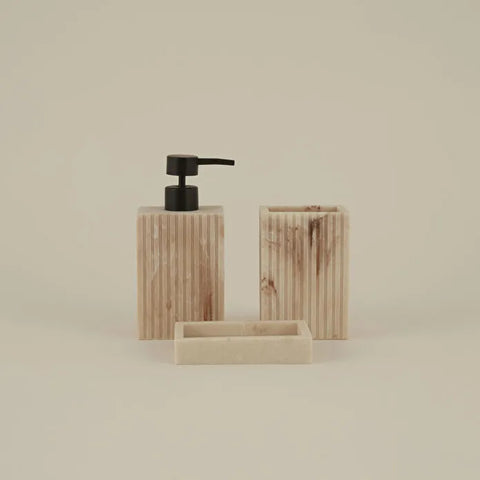 Karaca Home Pietra 3-Piece Bathroom Accessory Set White