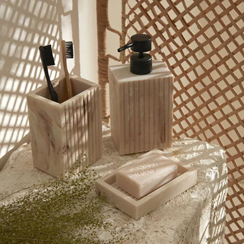 Karaca Home Pietra 3-Piece Bathroom Accessory Set White