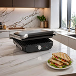 Homend Grilliant 1366H Toaster and Grill with Removable Cast Iron Plates and Stainless Steel Housing
 