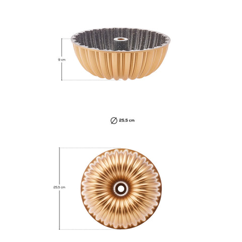 Karaca Cake Pro Cast Aluminum Rosegold Cake Pan, Segmented Design
 