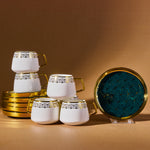 Karaca Verde 12 Piece Porcelain Espresso Turkish Coffee Cup Set for 6 People, 100ml, Multi