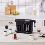 Karaca Hatır Plus Barista Steel 6 in 1 Talking Latte Cappuccino and Turkish Coffee Machine Black Chrome