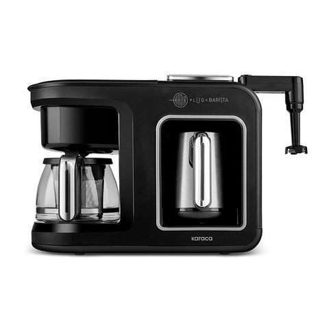 Karaca Hatır Plus Barista Steel 6 in 1 Talking Latte Cappuccino and Turkish Coffee Machine Black Chrome