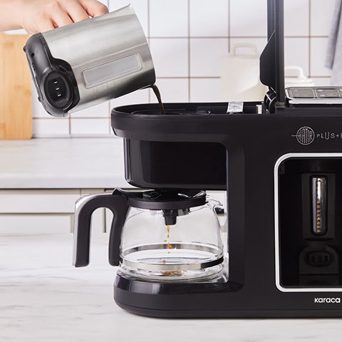 Karaca Hatır Plus Barista Steel 6 in 1 Talking Latte Cappuccino and Turkish Coffee Machine Black Chrome