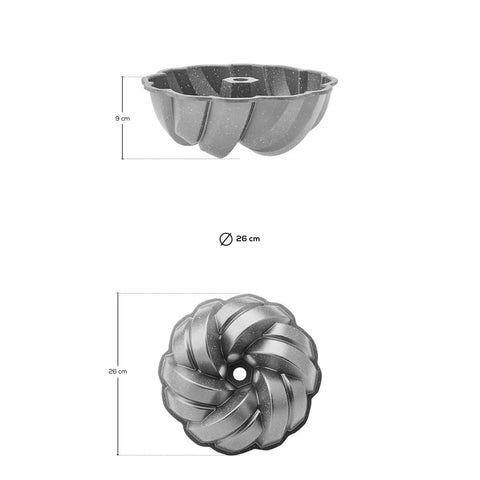 Karaca Cake Pro Gietaluminium Cakevorm Gevlochten Antraciet 26 cm