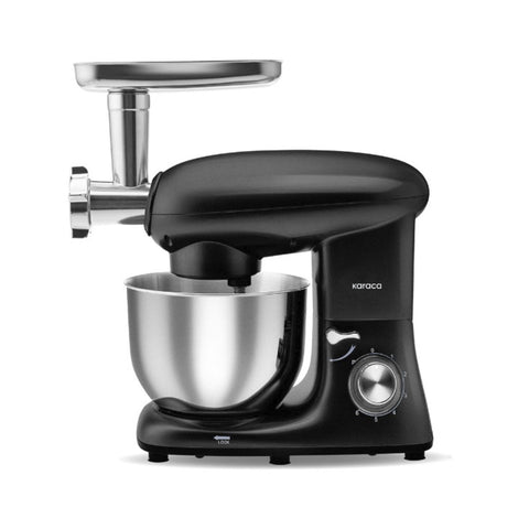 Karaca Multichef Standmixer Shiny Black Keukenmachine 1900W 5,5L (Met Vleesmolen / Worst- &amp; Sucukmaker / Kibbeh-opzetstuk)