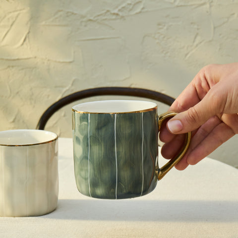 Karaca Diego 2-delige Set Stoneware Bekers, 350 ml, Meerkleurig