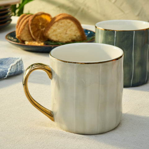 Karaca Diego 2-delige Set Stoneware Bekers, 350 ml, Meerkleurig