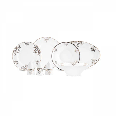 Karaca Stream Bone Andre 53-Piece Dinner Set For 12 Persons, Black