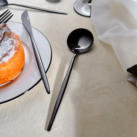 Karaca Orion Shiny Black 30-piece Cutlery Set for 6 People