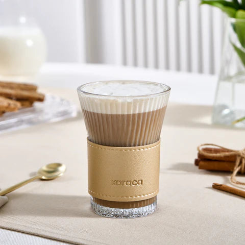 Karaca Leder Cool Touch Latte Glass 210 ml Gold