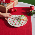 Karaca New Year 25 Kokina Gestreept Taartbord 20,5 cm