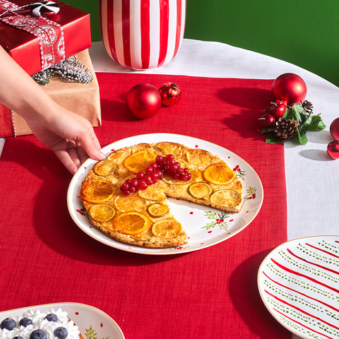 Karaca New Year 25 Kokina Rode Gestippelde Serveerbord 27 cm