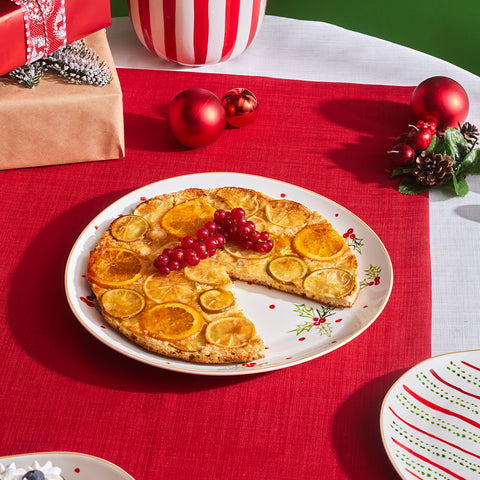 Karaca New Year 25 Kokina Rode Gestippelde Serveerbord 27 cm