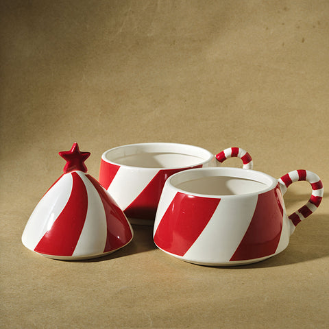 Karaca New Year Christmas Tree Mug Set Red, 400 ml
