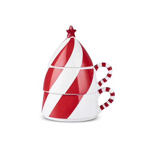 Karaca New Year Christmas Tree Mug Set Red, 400 ml