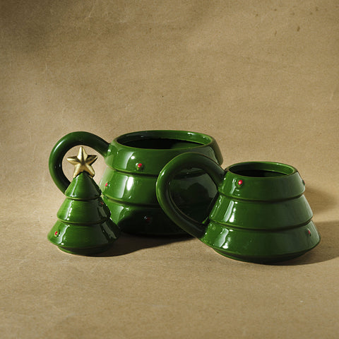 Karaca New Year Christmas Tree Mug Set, 400 ml