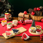 Karaca New Year Kerstmis Bamboe Snack Dennenboom 3-delige Koekjeshouder