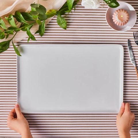 Karaca Epsilon White Rechthoekige Serveerschaal, 44 cm