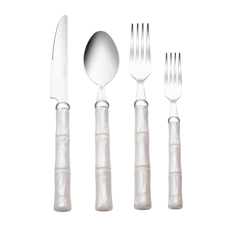 Karaca Ember Cutlery Set for 6 People, 24-Piece, Cream