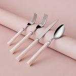 Karaca Ember Cutlery Set for 6 People, 24-Piece, Cream