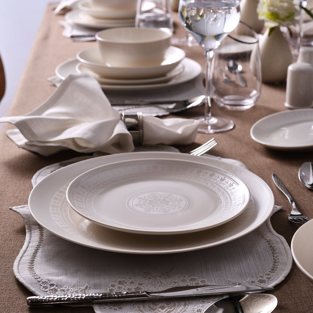 Karaca Forever Bone Artiste Service De Table 53 Pièces Pour 12 Personnes - Porcelaine Blanche Élégante