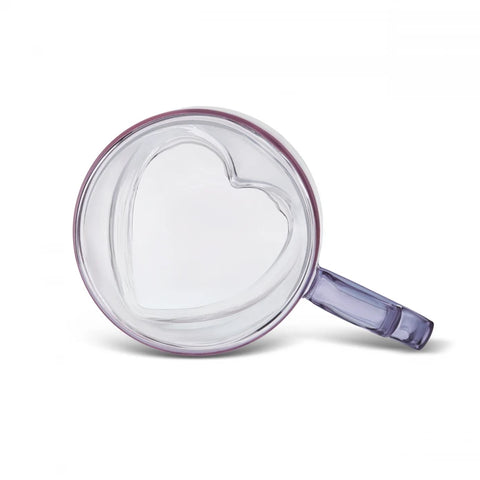 Karaca Pia Lola Double Walled Glass Mug, 300 ml, Pink