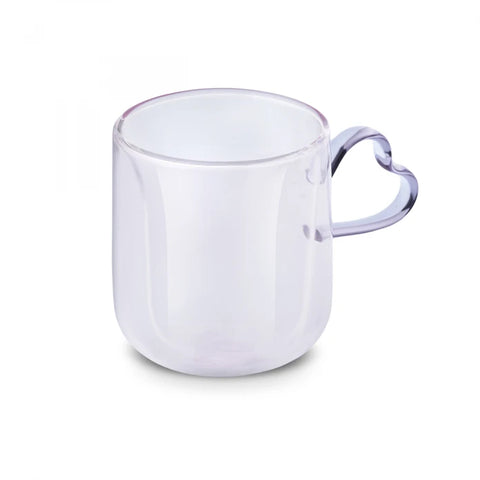 Karaca Pia Lola Double Walled Glass Mug, 300 ml, Pink
