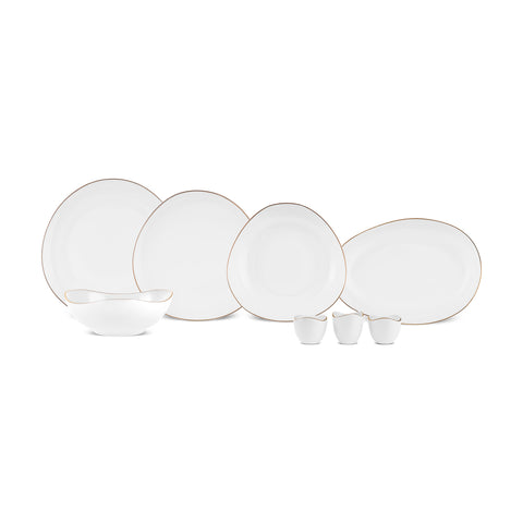 Karaca Middle Streamline 12-teiliges New Generation Bone White Gold Geschirrset für 4 Personen, Speiseteller, Seitenplatten, Suppenschüsseln, Neuer Knochen, Tägliches Und Besonderes Geschirrset Karaca Middle Streamline 12-teiliges New Generation Bone White Gold Geschirrset für 4 Personen, Speiseteller, Seitenplatten, Suppenschüsseln, Neuer Knochen, Tägliches Und Besonderes Geschirrset